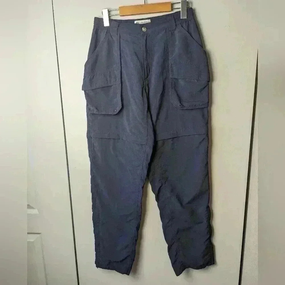 COLUMBIA Trackpants for women Size medium 100% nylon Navy blue color